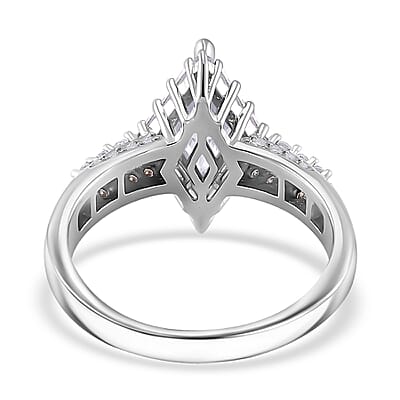 Moissanite 1.80 ctw Ring in Rhodium Over Sterling Silver (Size 10.0)