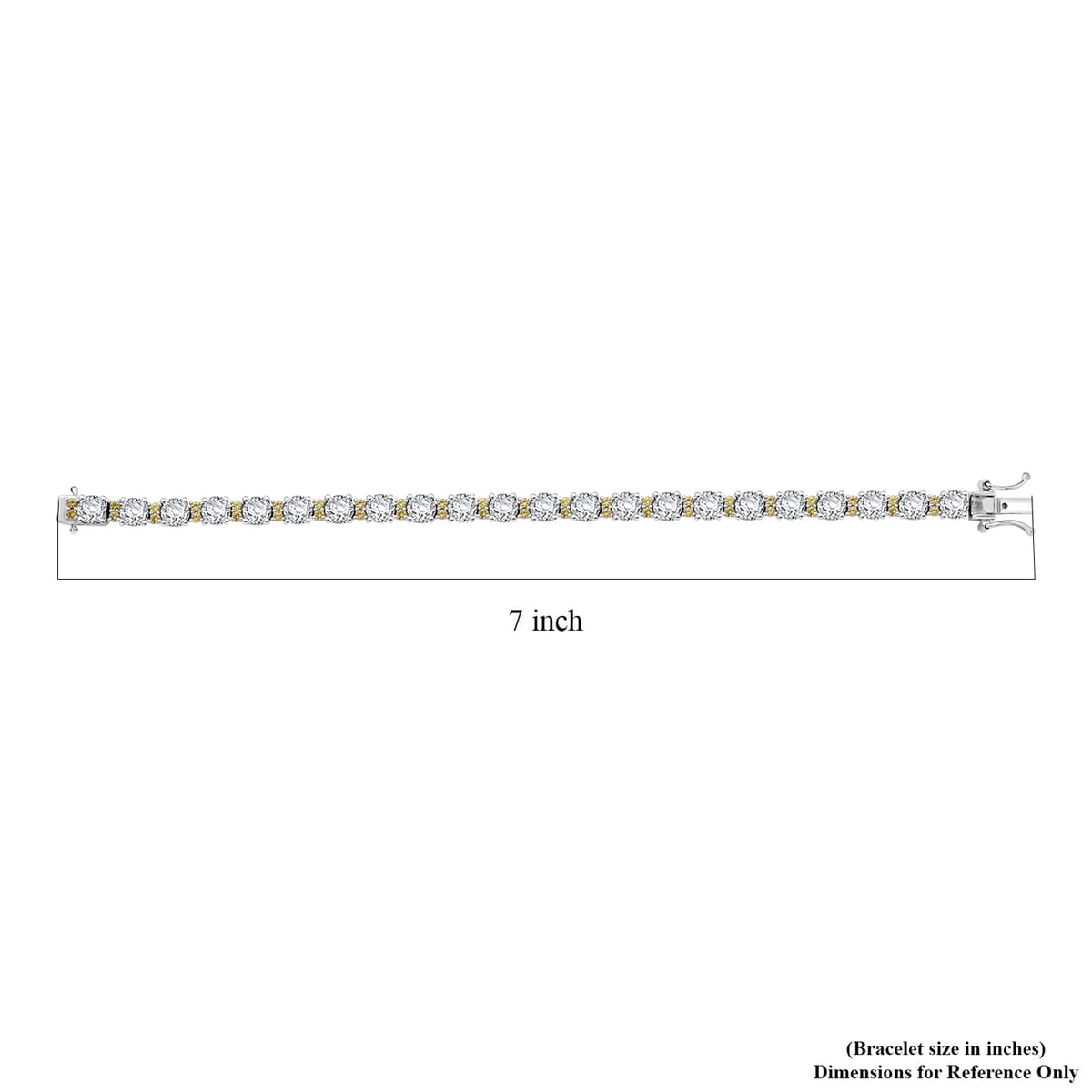 Moissanite and Madagascar Yellow Sapphire 10.50 ctw Moonlit Tennis Bracelet in Rhodium Over Sterling Silver (6.50 In) image number 4