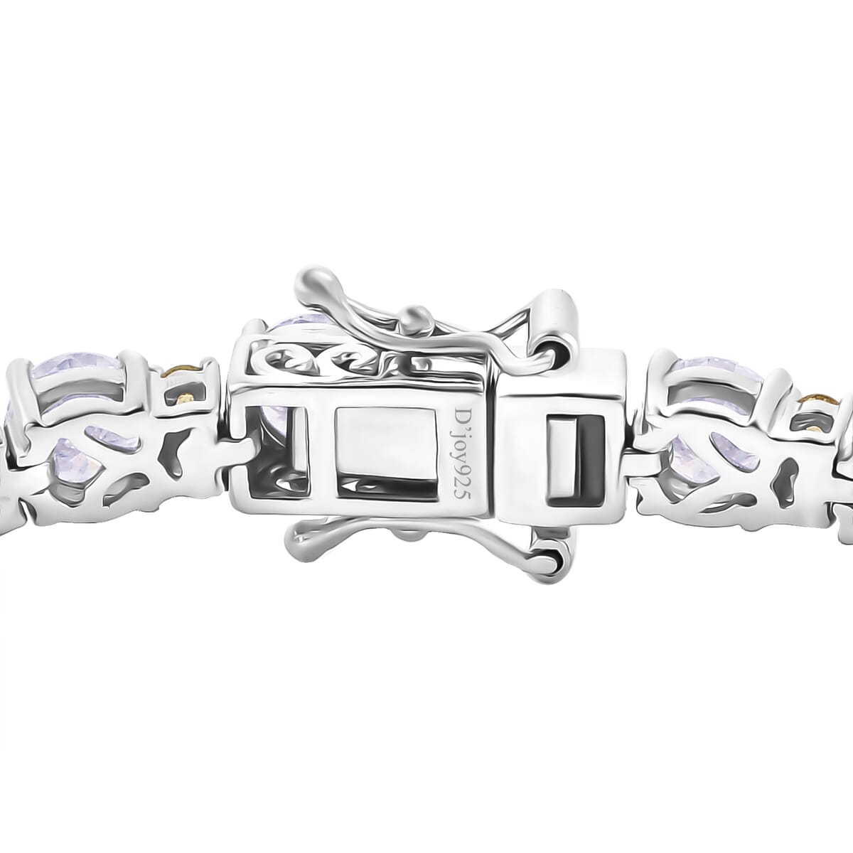 Moissanite and Madagascar Yellow Sapphire 11.90 ctw Moonlit Tennis Bracelet in Rhodium Over Sterling Silver (7.25 In) image number 3
