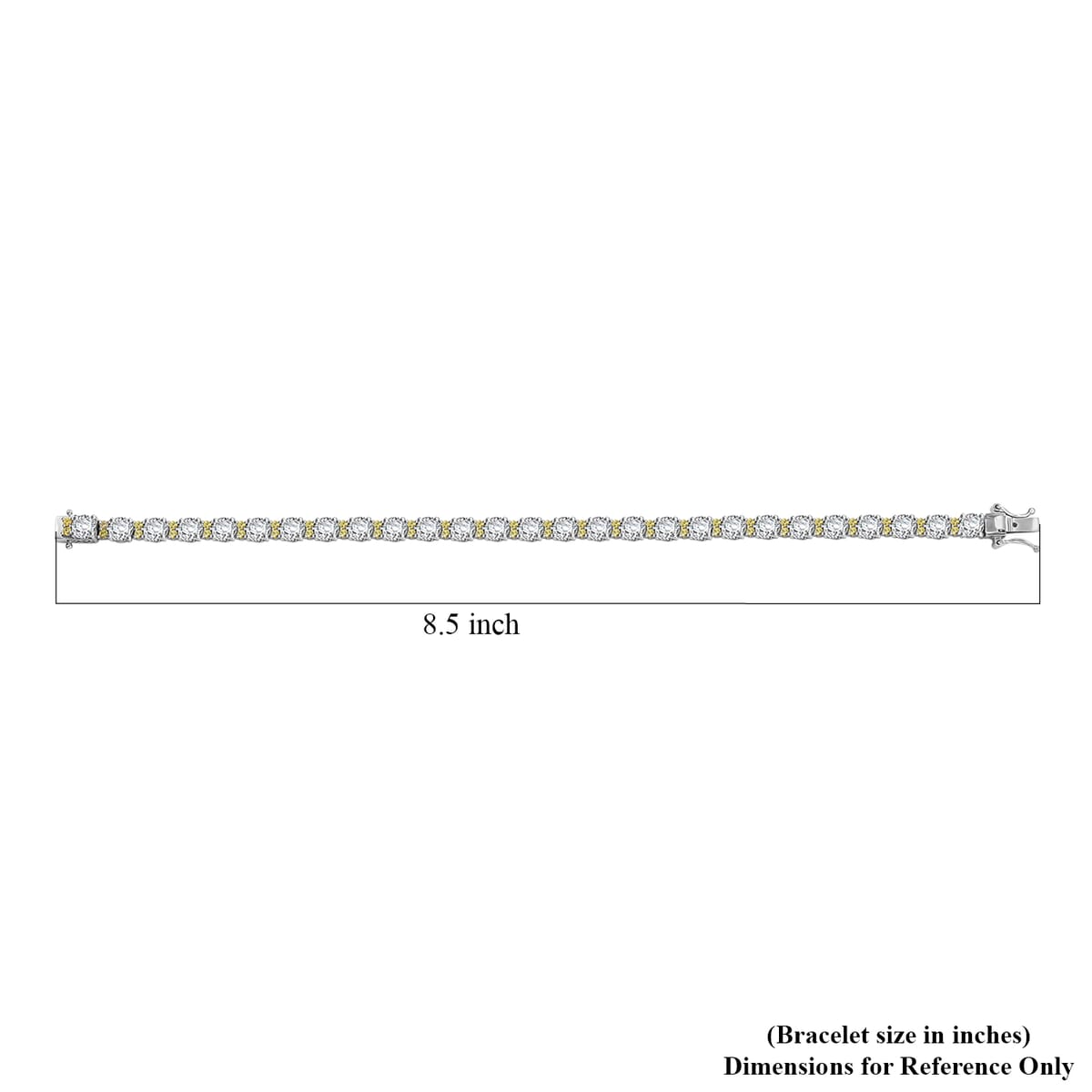Moissanite and Madagascar Yellow Sapphire 12.85 ctw Moonlit Tennis Bracelet in Rhodium Over Sterling Silver (8.00 In) image number 4