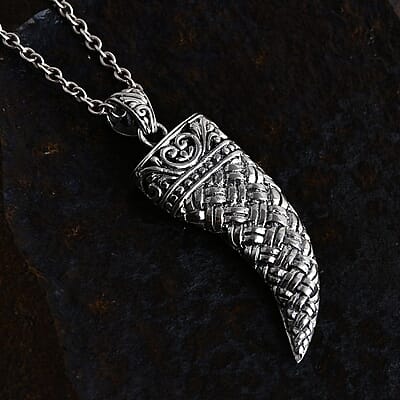 Bali Legacy Filigree Horn Pendant without Chain in Sterling Silver 5.50 Grams