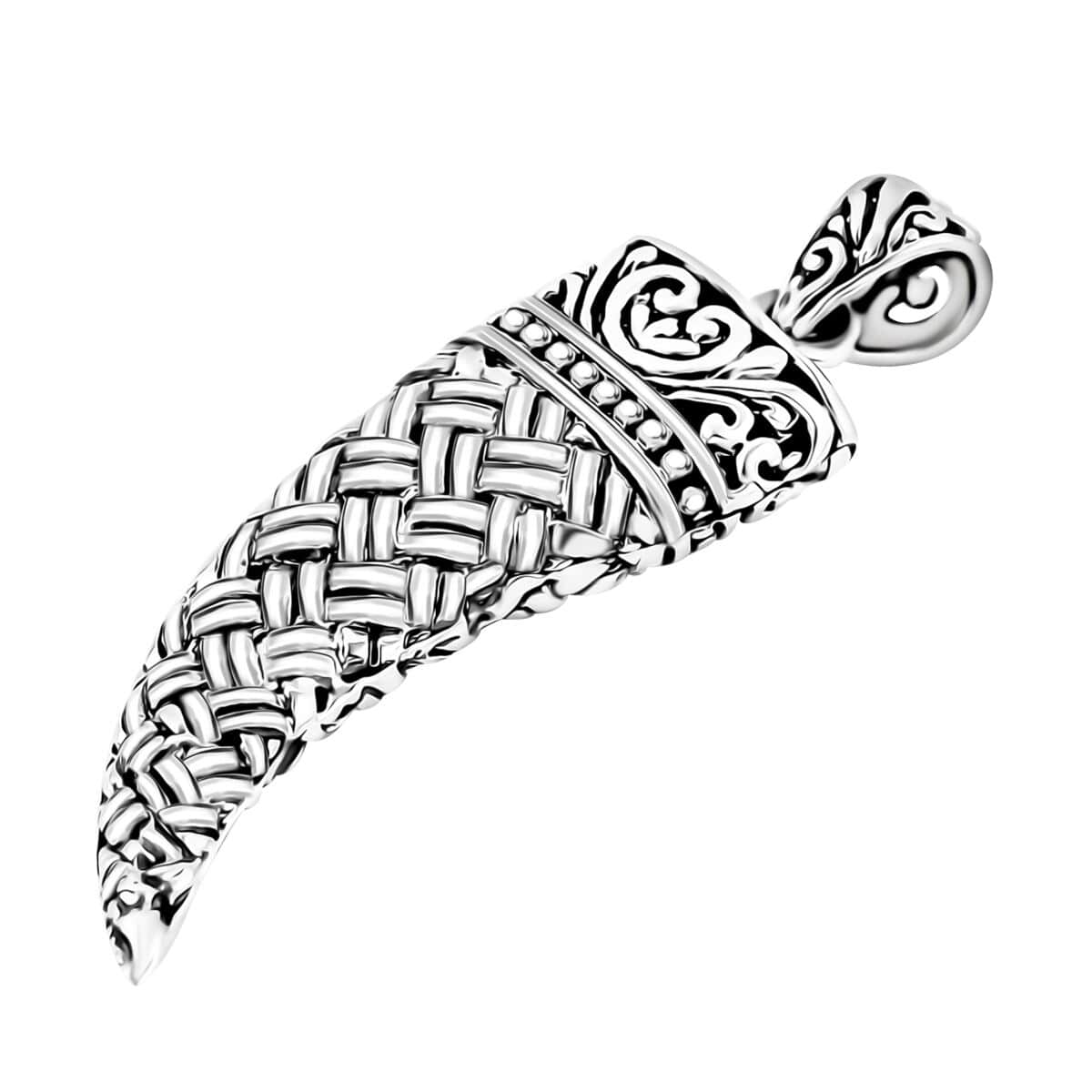 Bali Legacy Filigree Horn Pendant in Sterling Silver 5.50 Grams image number 3