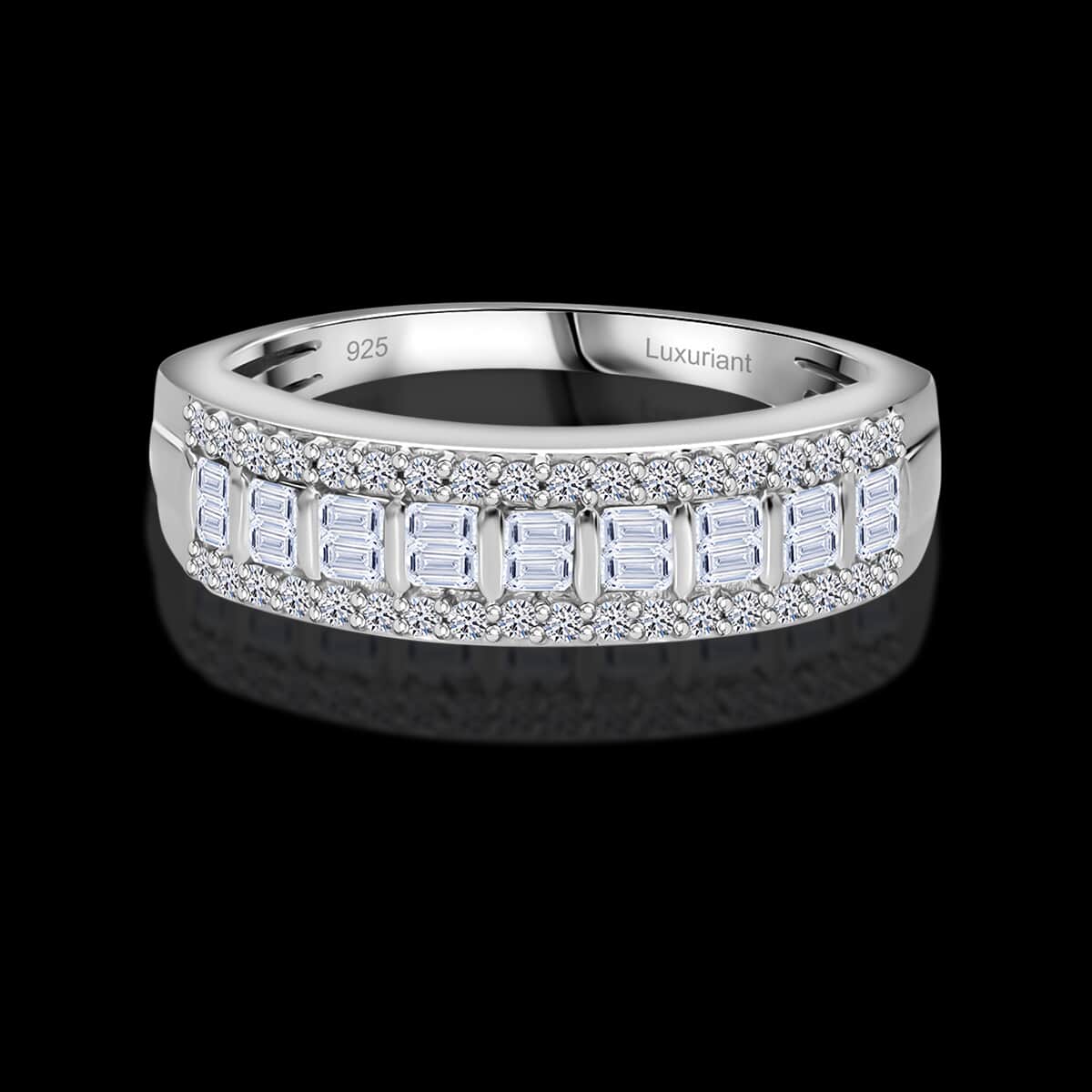 Luxuriant Lab Grown Diamond SI 0.50 ctw Ring in Platinum Over Sterling Silver (Size 10.0) image number 1