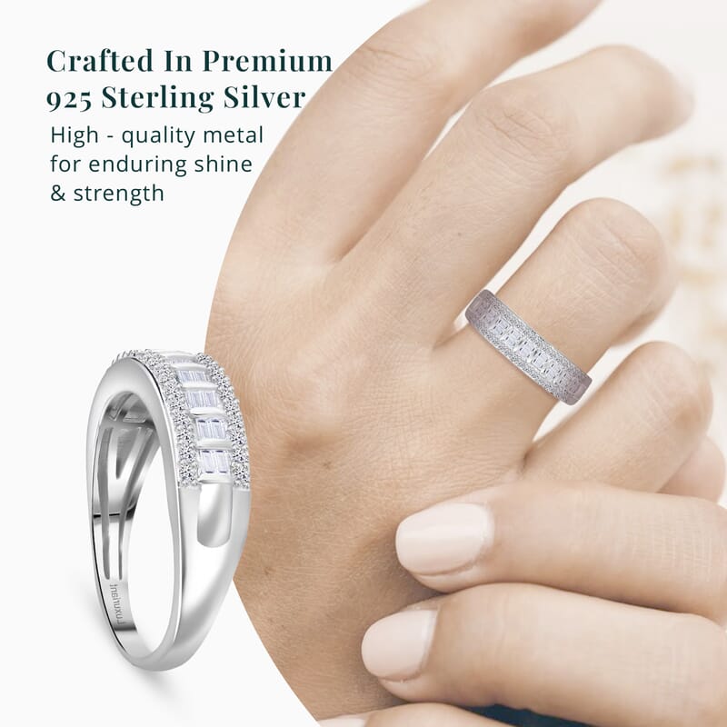 Luxuriant Lab Grown Diamond SI 0.50 ctw Ring in Platinum Over Sterling Silver (Size 10.0)