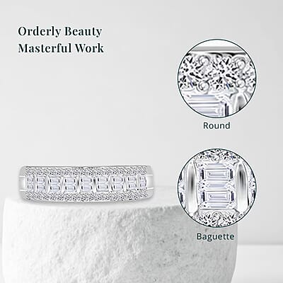 Luxuriant Lab Grown Diamond SI 0.50 ctw Ring in Platinum Over Sterling Silver (Size 10.0)