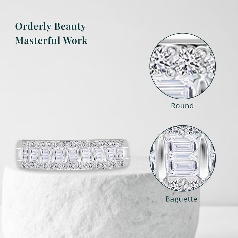 Luxuriant Lab Grown Diamond SI 0.50 ctw Ring in Platinum Over Sterling Silver (Size 10.0)