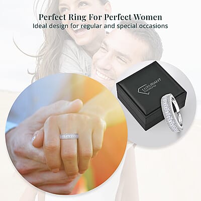 Luxuriant Lab Grown Diamond SI 0.50 ctw Ring in Platinum Over Sterling Silver (Size 10.0)