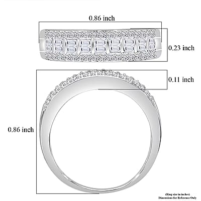 Luxuriant Lab Grown Diamond SI 0.50 ctw Ring in Platinum Over Sterling Silver (Size 10.0)