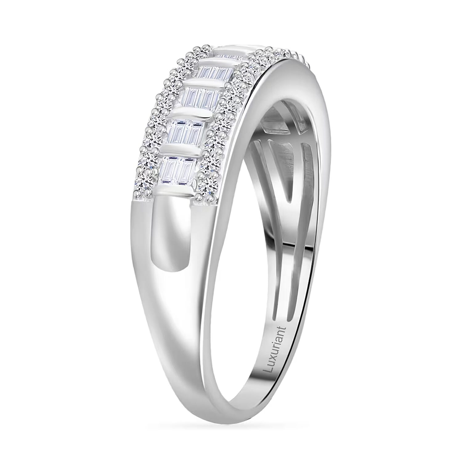 LORO shape ring 08（color：silver） ASHI Silver Leaf Diamond Fashion Ring 86508WJSSSLRG