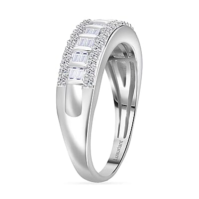 Luxuriant Lab Grown Diamond SI 0.50 ctw Ring in Platinum Over Sterling Silver (Size 10.0)