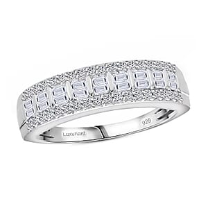 Luxuriant Lab Grown Diamond SI 0.50 ctw Ring in Platinum Over Sterling Silver (Size 6.0)