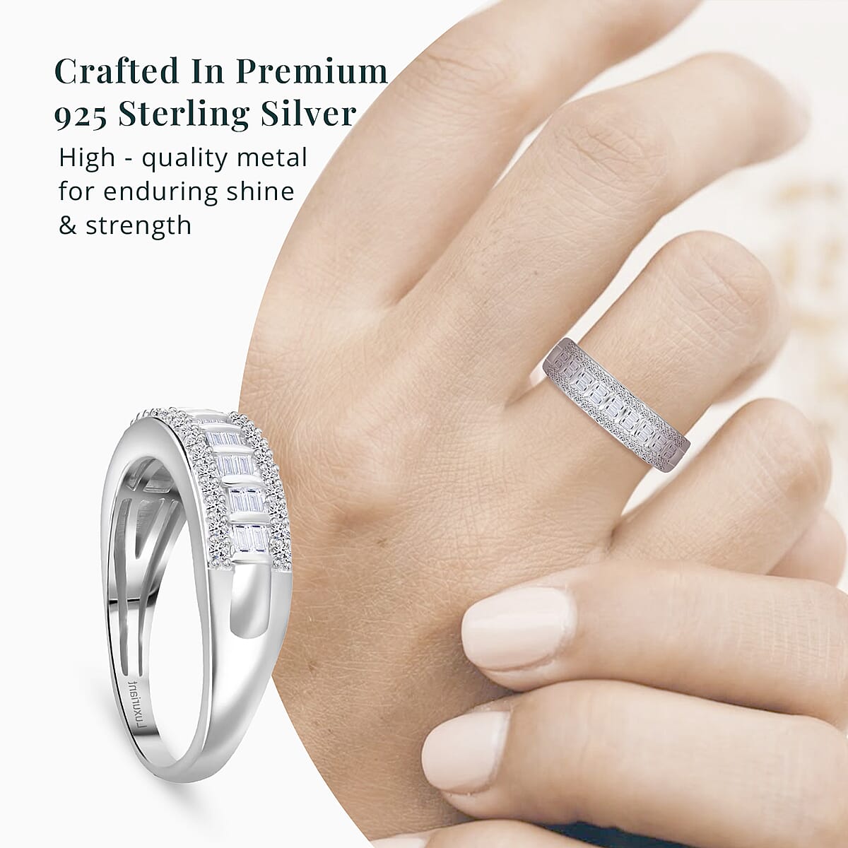 Luxuriant Lab Grown Diamond SI 0.50 ctw Ring in Platinum Over Sterling Silver (Size 8.0) (Del. in 10-12 Days) image number 4
