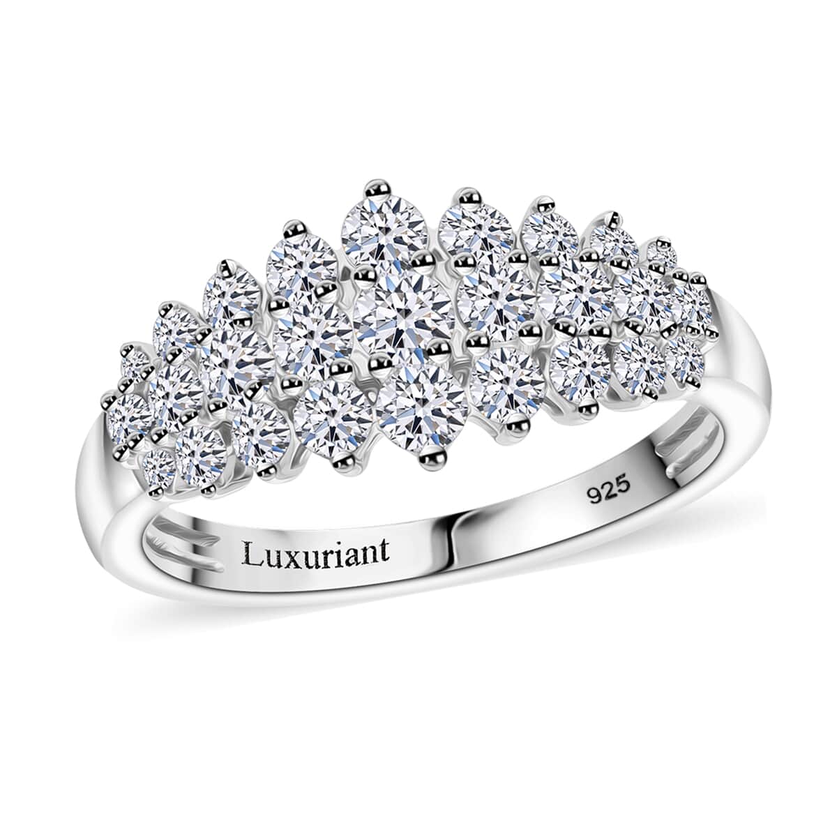 Luxuriant Lab Grown Diamond G-H SI 1.00 ctw Ring in Platinum Over Sterling Silver (Size 10.0) (Del. in 10-12 Days) image number 0