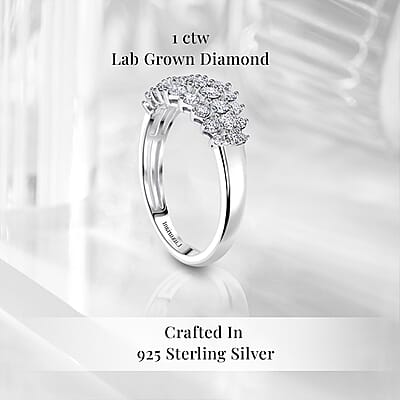 Luxuriant Lab Grown Diamond G-H SI 1.00 ctw Sparkle Ring in Platinum Over Sterling Silver (Size 10.0)