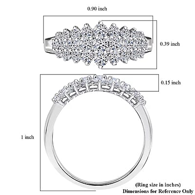 Luxuriant Lab Grown Diamond G-H SI 1.00 ctw Sparkle Ring in Platinum Over Sterling Silver (Size 10.0)