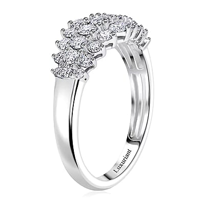 Luxuriant Lab Grown Diamond G-H SI 1.00 ctw Sparkle Ring in Platinum Over Sterling Silver (Size 10.0)
