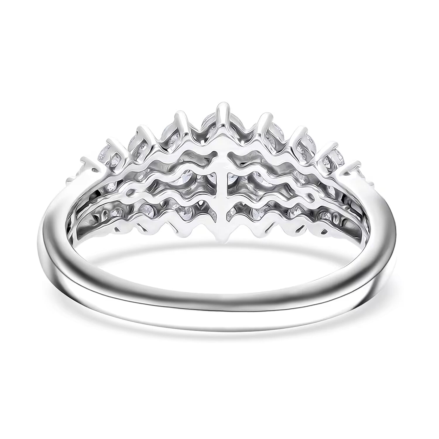 Luxuriant Lab Grown Diamond G-H SI 1.00 ctw Sparkle Ring in Platinum Over Sterling Silver (Size 10.0)