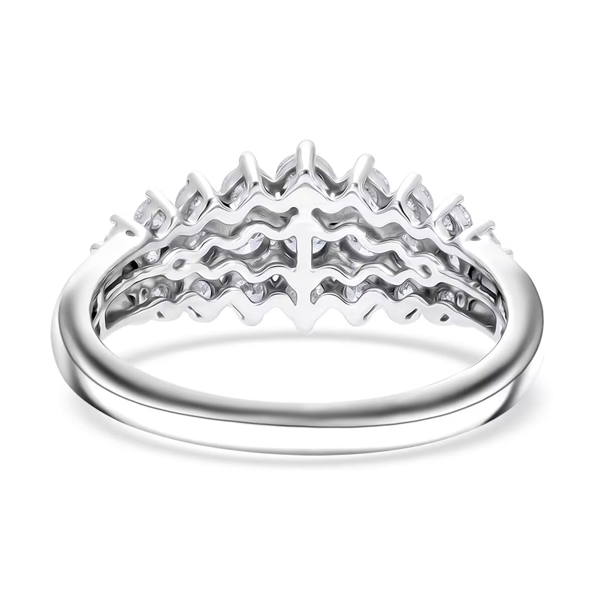 Luxuriant Lab Grown Diamond G-H SI 1.00 ctw Sparkle Ring in Platinum Over Sterling Silver (Size 10.0) image number 9