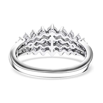 Luxuriant Lab Grown Diamond G-H SI 1.00 ctw Sparkle Ring in Platinum Over Sterling Silver (Size 10.0)