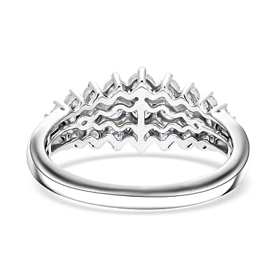 Luxuriant Lab Grown Diamond G-H SI 1.00 ctw Sparkle Ring in Platinum Over Sterling Silver (Size 6.0)