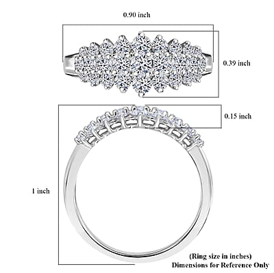 Luxuriant Lab Grown Diamond G-H SI 1.00 ctw Sparkle Ring in Platinum Over Sterling Silver (Size 6.0)