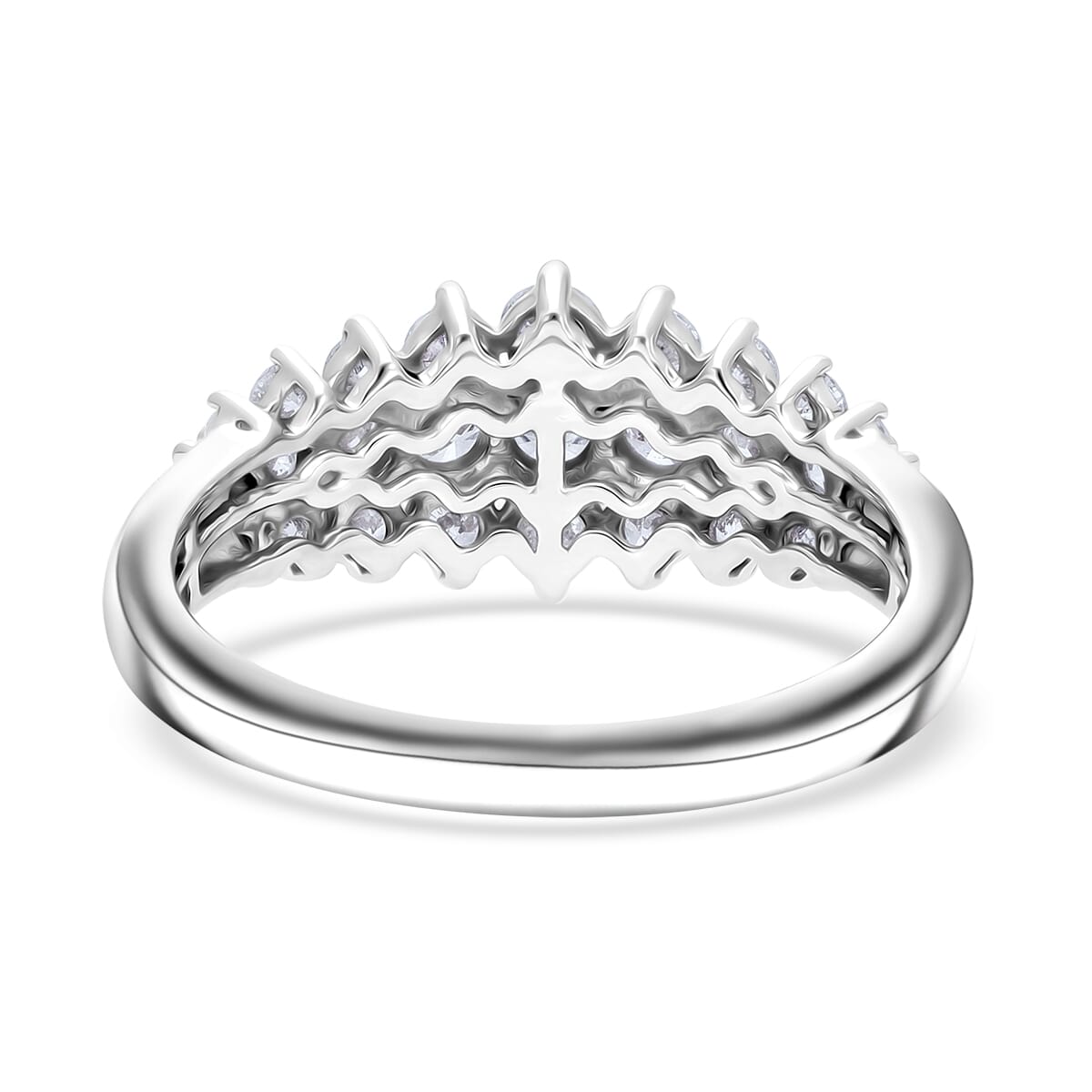 Luxuriant Lab Grown Diamond G-H SI 1.00 ctw Sparkle Ring in Platinum Over Sterling Silver (Size 8.0) image number 3