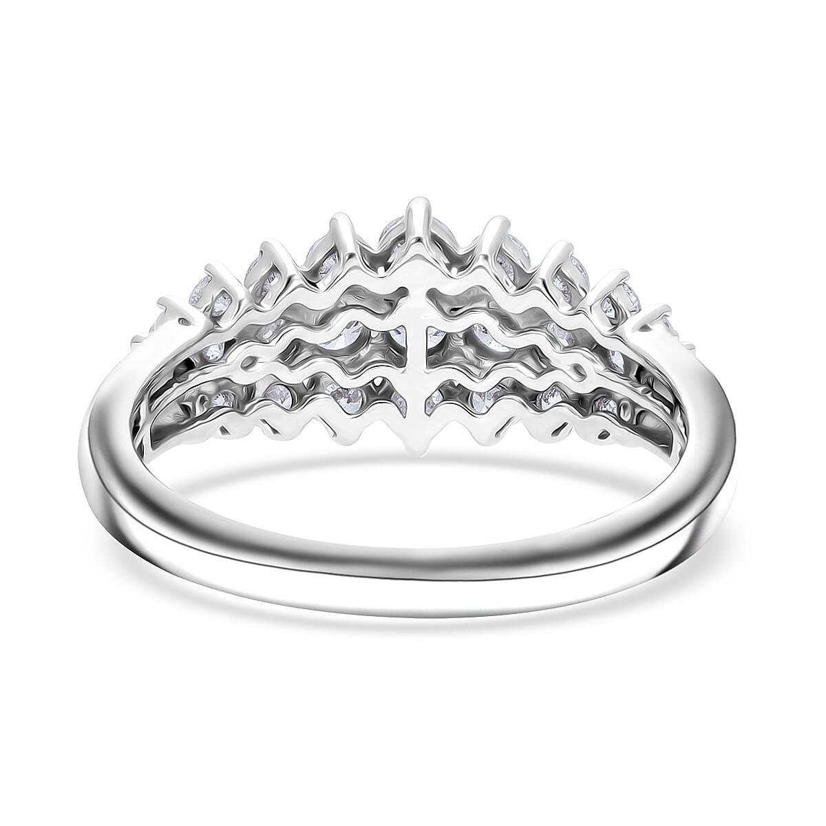 Luxuriant Lab Grown Diamond G-H SI 1.00 ctw Sparkle Ring in Platinum Over Sterling Silver (Size 9.0) image number 3