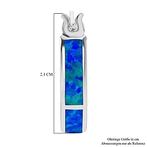 Lab Created Blue Opal 2.00 ctw Earrings