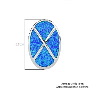 Lab Created Blue Opal 2.00 ctw Earrings
