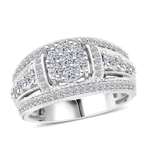 Luxuriant Lab Grown Diamond G-H SI 1.00 ctw Blooming Ring in Platinum Over Sterling Silver (Size 10.0)