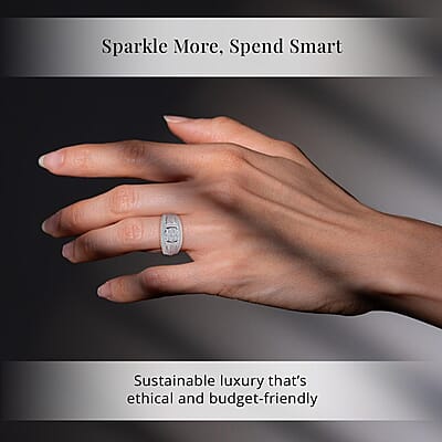 Luxuriant Lab Grown Diamond G-H SI 1.00 ctw Blooming Ring in Platinum Over Sterling Silver (Size 10.0)