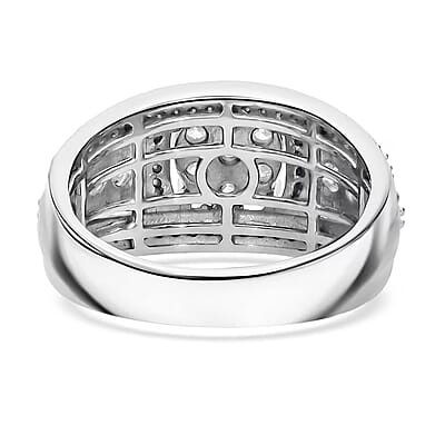 Luxuriant Lab Grown Diamond G-H SI 1.00 ctw Blooming Ring in Platinum Over Sterling Silver (Size 10.0)