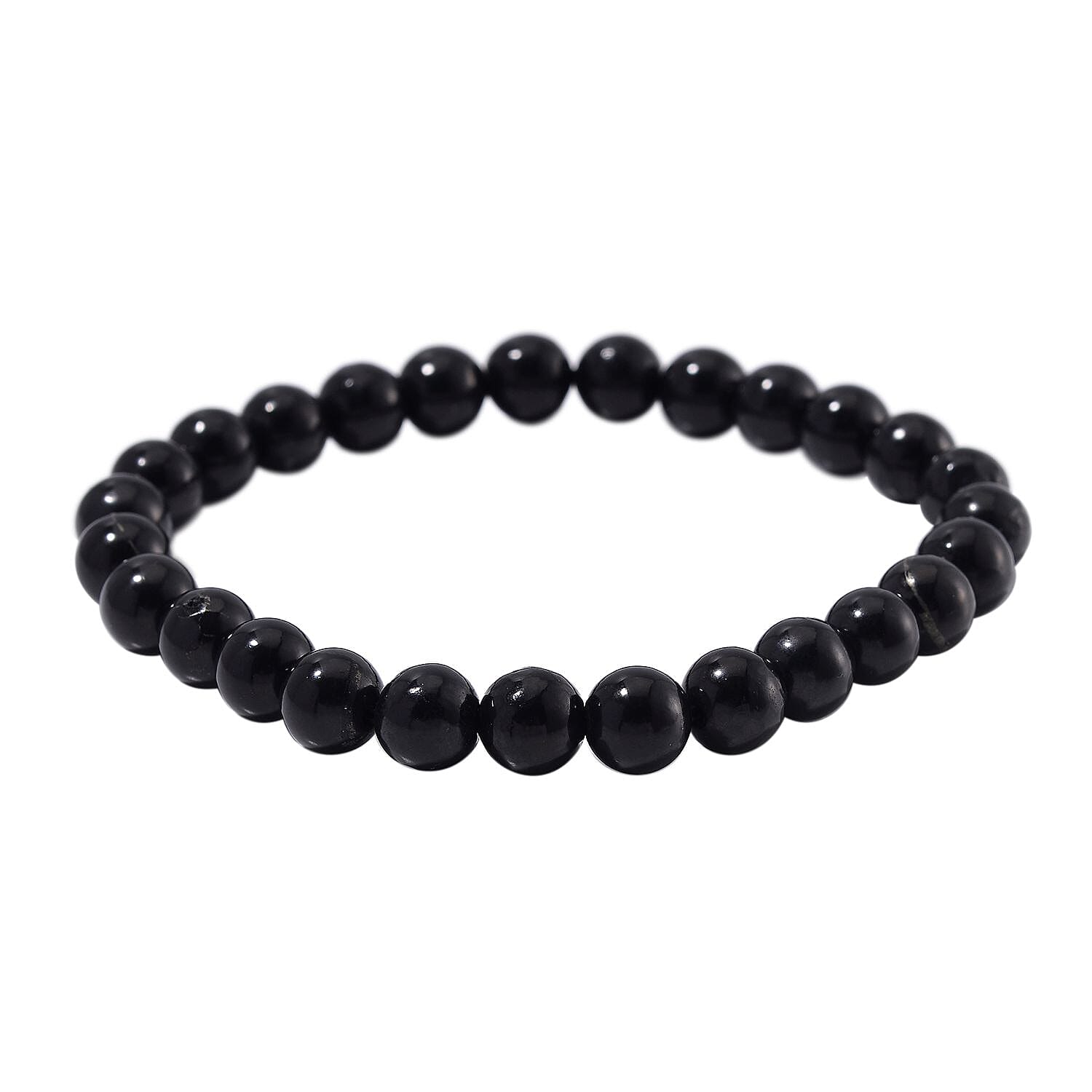 Shungite 77.00 ctw Beaded Stretch Bracelet