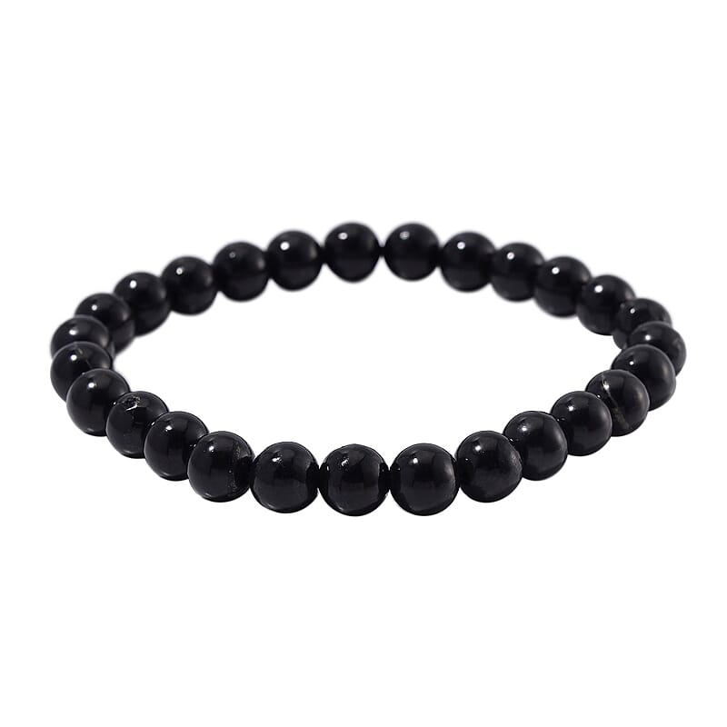 Shungite 77.00 ctw Beaded Stretch Bracelet