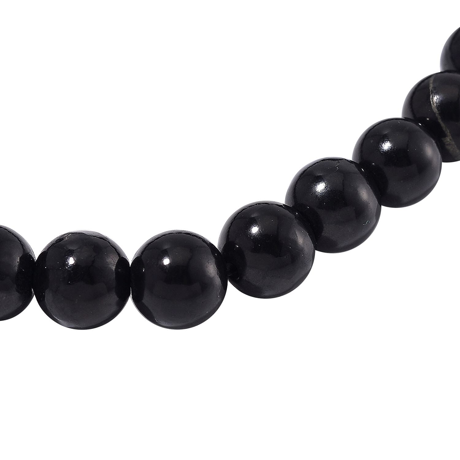 Shungite 77.00 ctw Beaded Stretch Bracelet