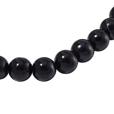 Shungite 77.00 ctw Beaded Stretch Bracelet