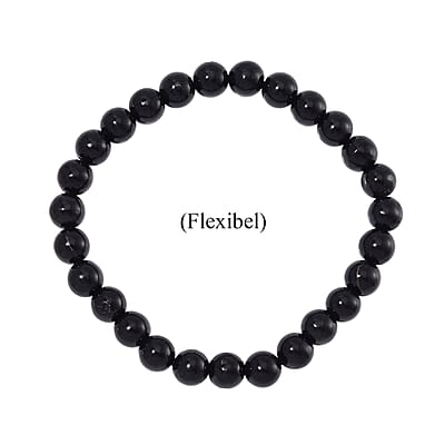 Shungite 77.00 ctw Beaded Stretch Bracelet