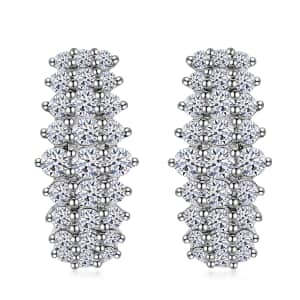 Luxuriant Lab Grown Diamond G-H SI 1.00 ctw Hoop Earrings in Platinum Over Sterling Silver (Del. in 10-12 Days)