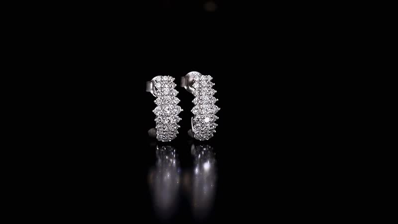Luxuriant Lab Grown Diamond G-H SI 1.00 ctw Hoop Earrings in Platinum Over Sterling Silver