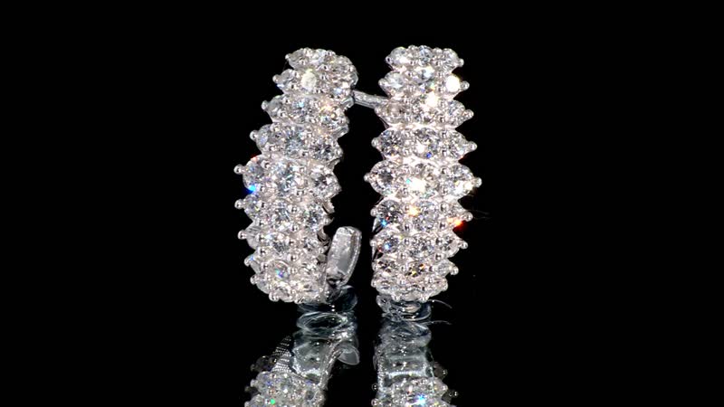 Luxuriant Lab Grown Diamond G-H SI 1.00 ctw Hoop Earrings in Platinum Over Sterling Silver