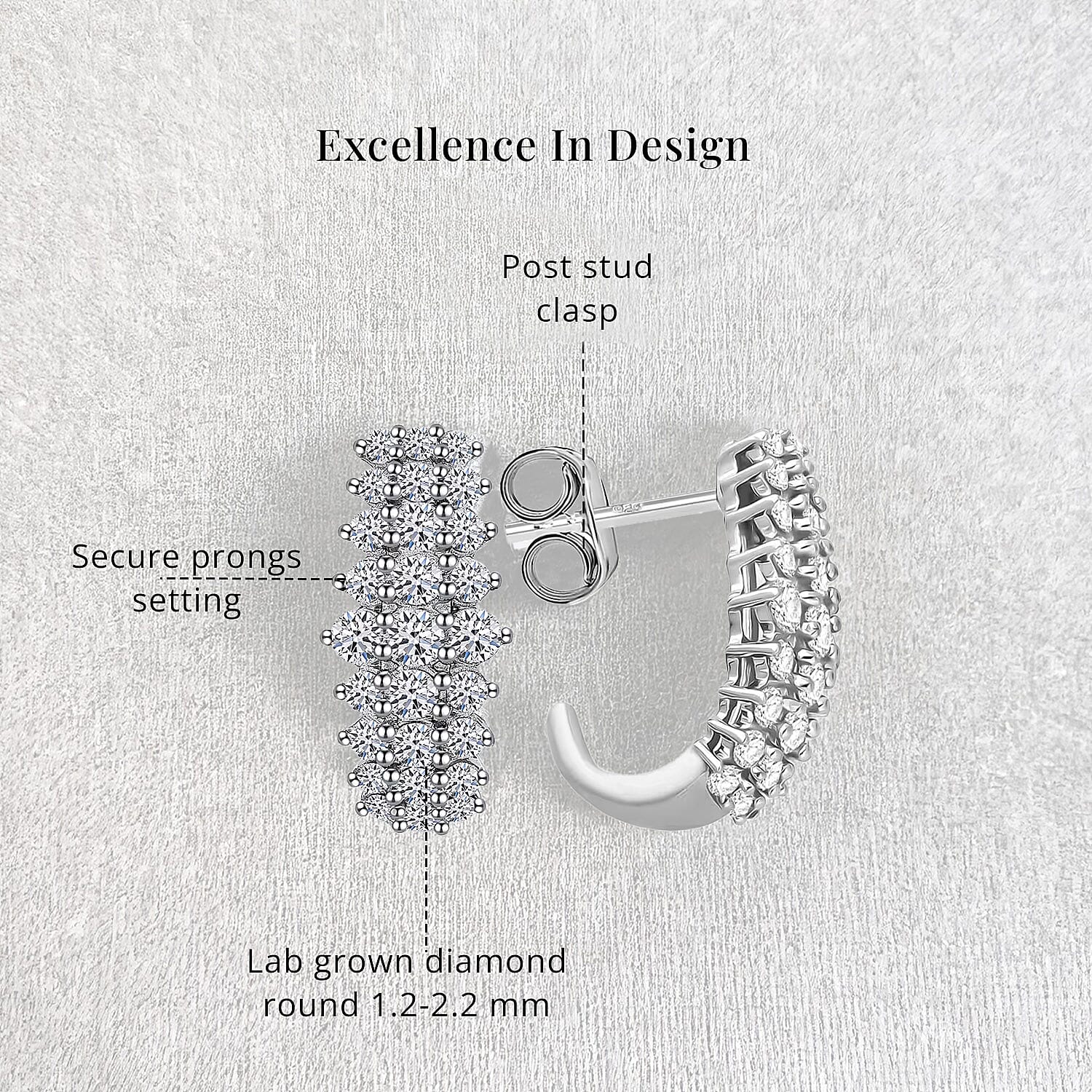 Luxuriant Lab Grown Diamond G-H SI 1.00 ctw Hoop Earrings in Platinum Over Sterling Silver
