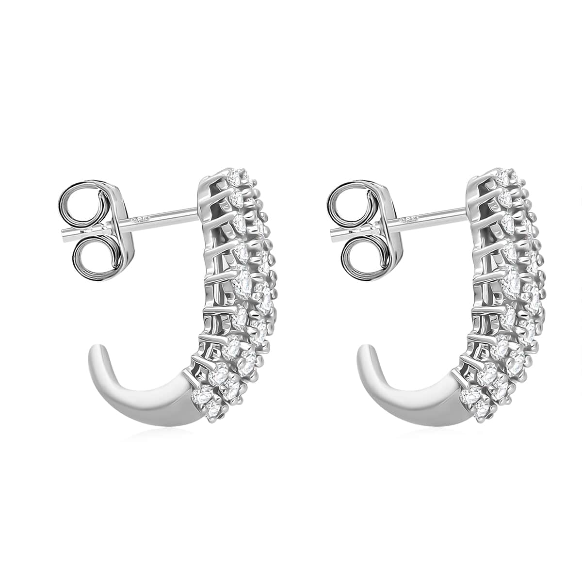 Luxuriant Lab Grown Diamond G-H SI 1.00 ctw Hoop Earrings in Platinum Over Sterling Silver (Del. in 10-12 Days) image number 4