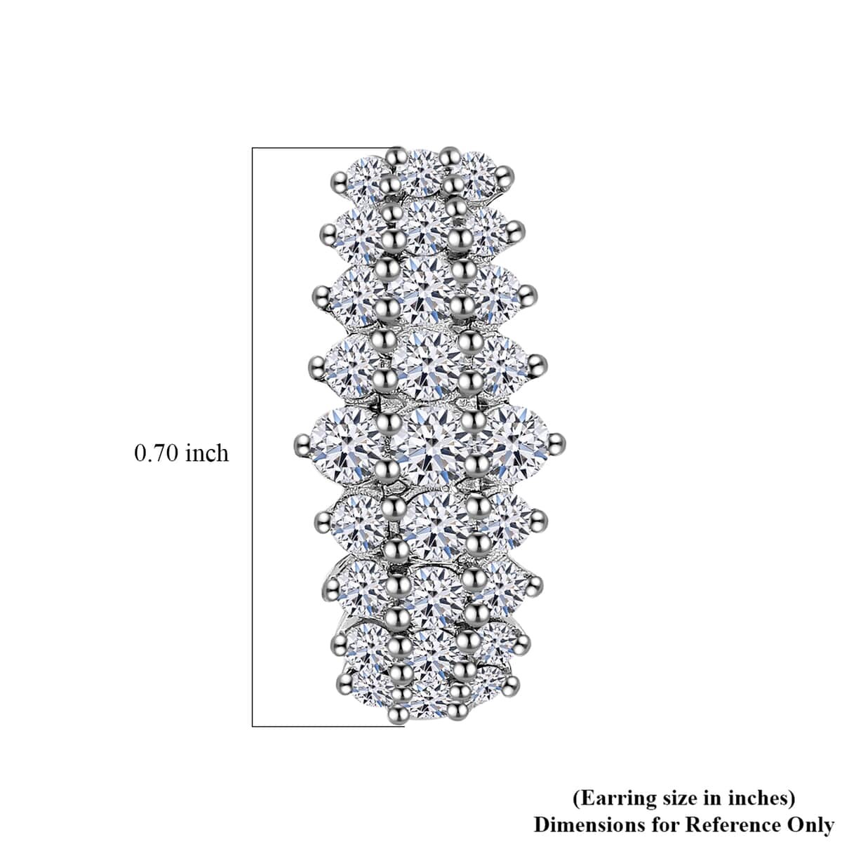 Luxuriant Lab Grown Diamond G-H SI 1.00 ctw Hoop Earrings in Platinum Over Sterling Silver (Del. in 10-12 Days) image number 5