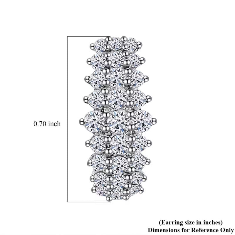 Luxuriant Lab Grown Diamond G-H SI 1.00 ctw Hoop Earrings in Platinum Over Sterling Silver