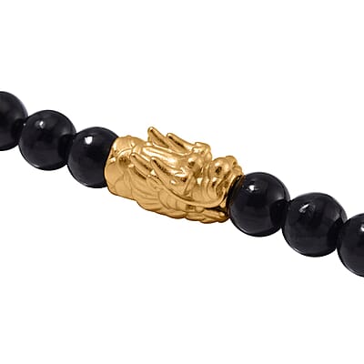 Anthraxolite with Quartz Beaded 190.00 ctw Necklace in Vermeil YG Over Sterling Silver 20 Inches