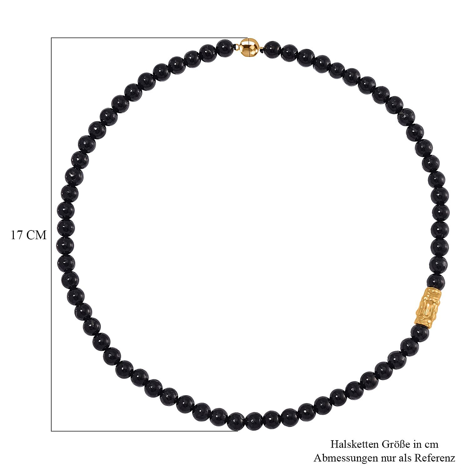 Anthraxolite with Quartz Beaded 190.00 ctw Necklace in Vermeil YG Over Sterling Silver 20 Inches