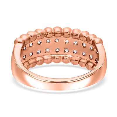 Luxuriant Lab Grown Diamond G-H SI-I1 1.00 ctw Eternity Band Ring in Vermeil Rose Gold Over Sterling Silver (Size 10.0)