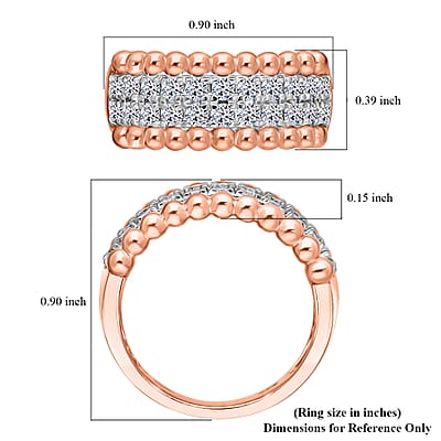 Luxuriant Lab Grown Diamond G-H SI-I1 1.00 ctw Eternity Band Ring in Vermeil Rose Gold Over Sterling Silver (Size 10.0)