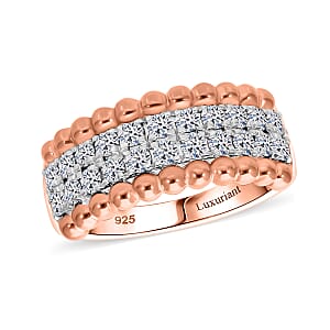 Luxuriant Lab Grown Diamond G-H SI-I1 1.00 ctw Eternity Band Ring in Vermeil Rose Gold Over Sterling Silver (Size 9.0)