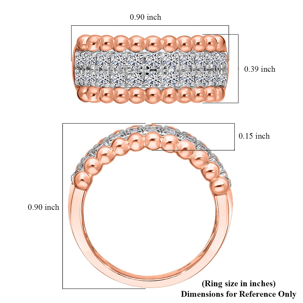 Luxuriant Lab Grown Diamond G-H SI-I1 1.00 ctw Eternity Band Ring in Vermeil Rose Gold Over Sterling Silver (Size 9.0) image number 4